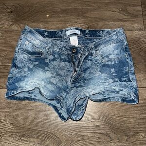 Candie’s Blue Floral Jean Shorts